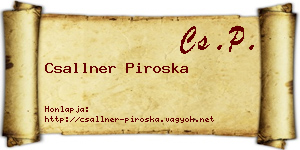 Csallner Piroska névjegykártya